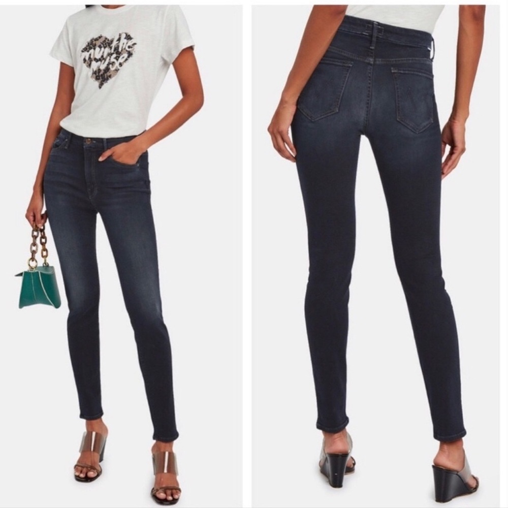 MOTHER The Looker Crop Jeans Dark Wash